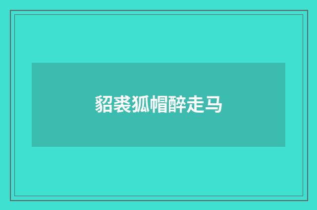 貂裘狐帽醉走马
