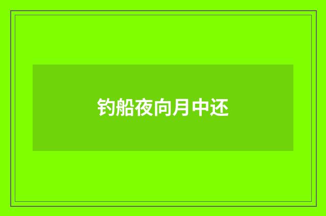 钓船夜向月中还
