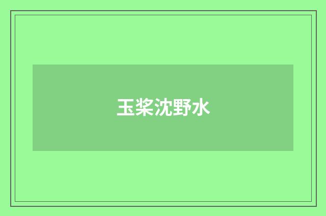 玉桨沈野水