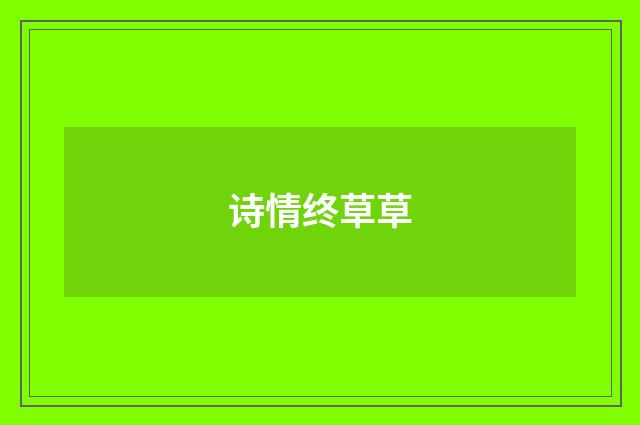 诗情终草草