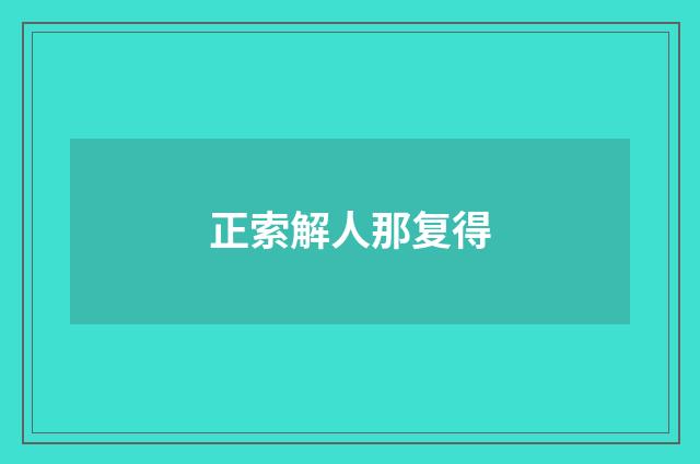 正索解人那复得