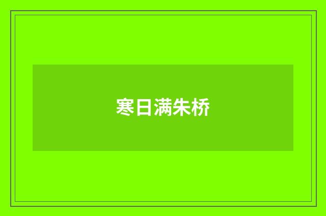 寒日满朱桥