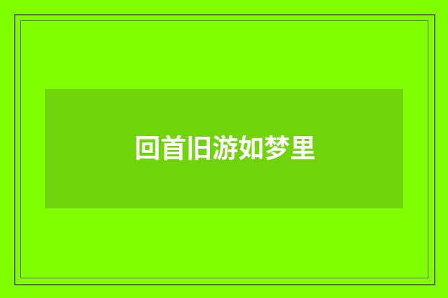 回首旧游如梦里