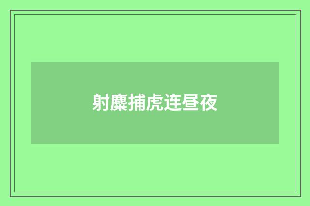 射麋捕虎连昼夜