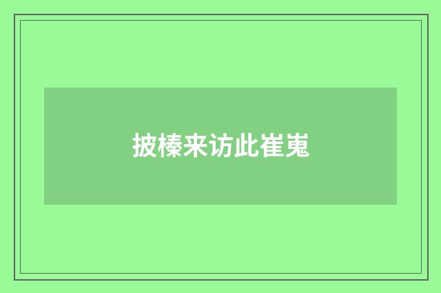 披榛来访此崔嵬