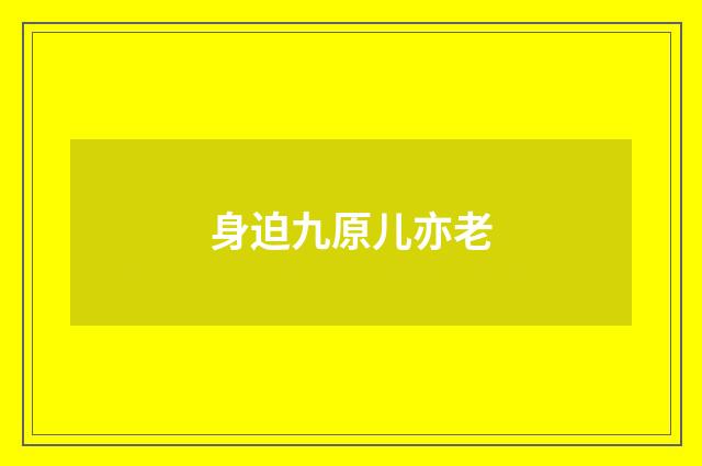 身迫九原儿亦老
