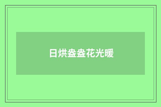 日烘盎盎花光暖