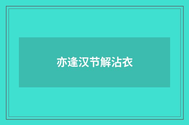 亦逢汉节解沾衣