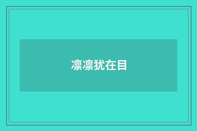 凛凛犹在目