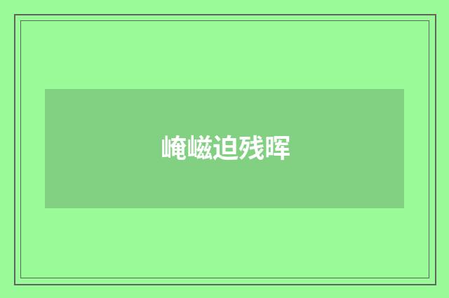 崦嵫迫残晖