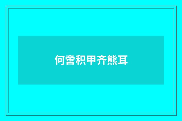 何啻积甲齐熊耳
