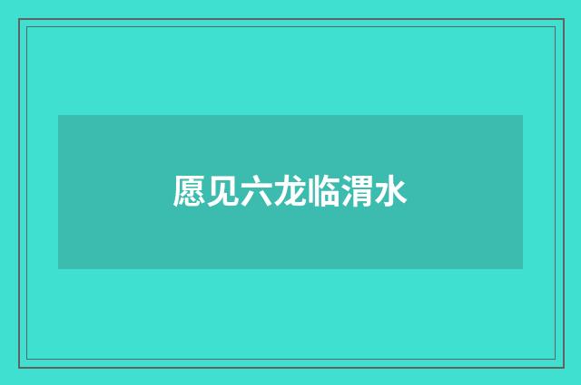 愿见六龙临渭水
