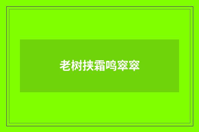 老树挟霜鸣窣窣