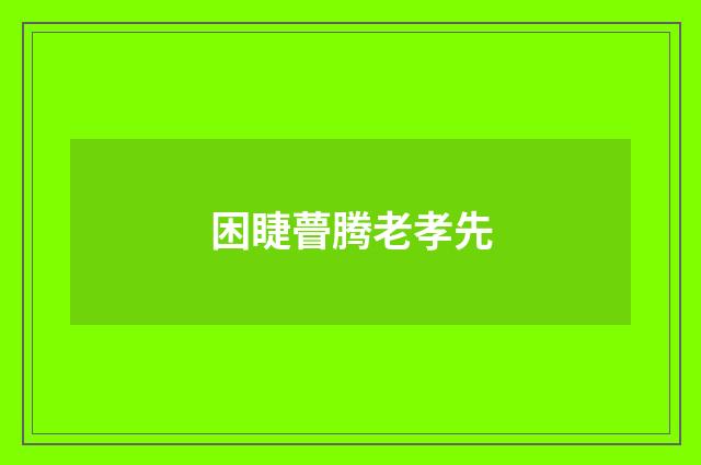 困睫瞢腾老孝先