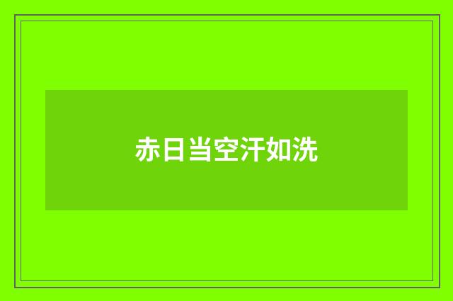 赤日当空汗如洗