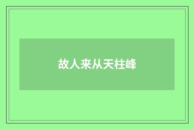 故人来从天柱峰