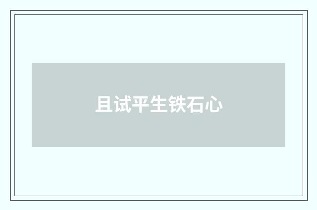 且试平生铁石心