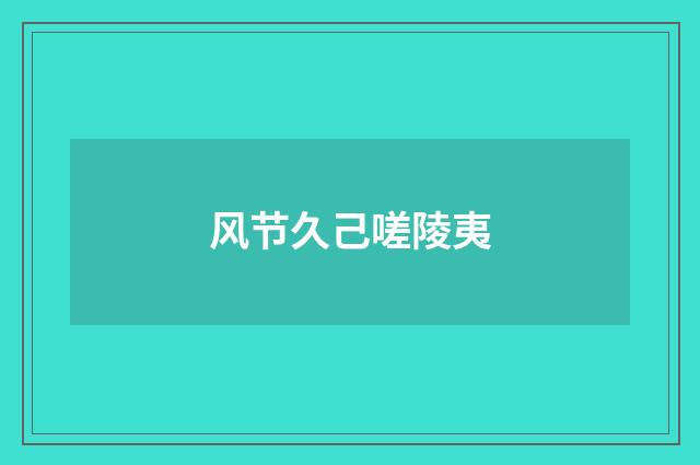 风节久己嗟陵夷