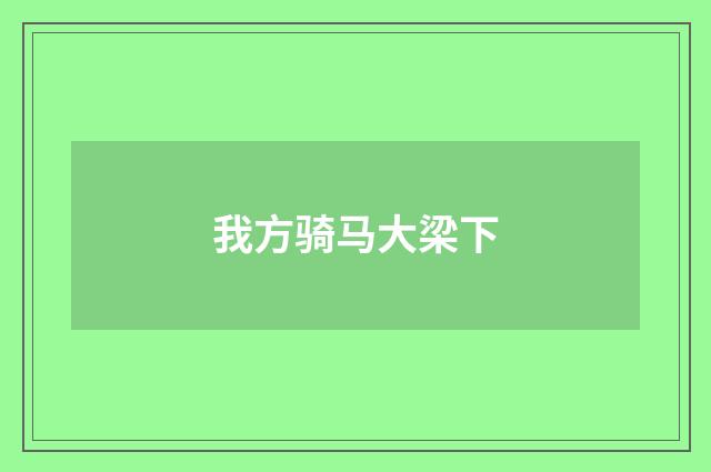 我方骑马大梁下
