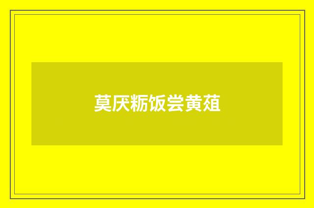 莫厌粝饭尝黄葅