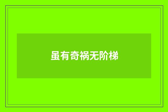虽有奇祸无阶梯