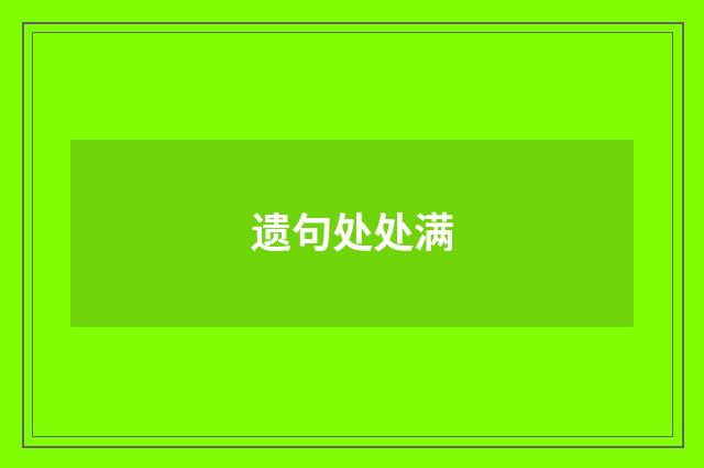 遗句处处满