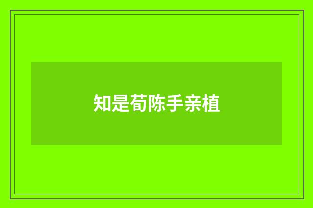 知是荀陈手亲植