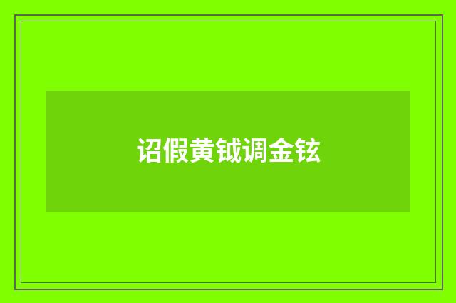 诏假黄钺调金铉