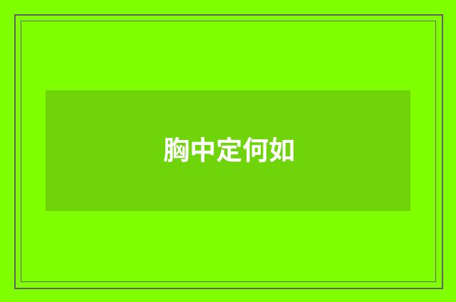 胸中定何如