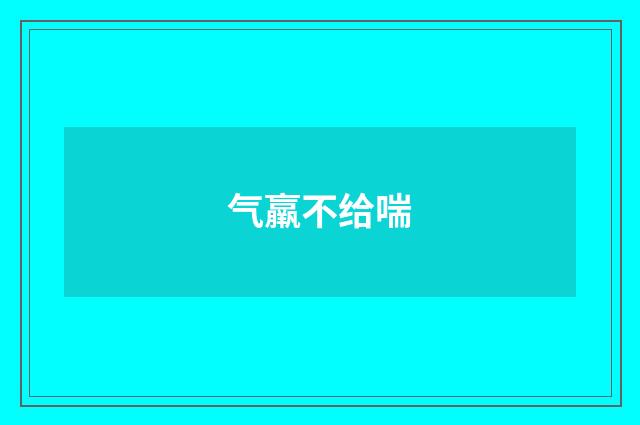 气羸不给喘