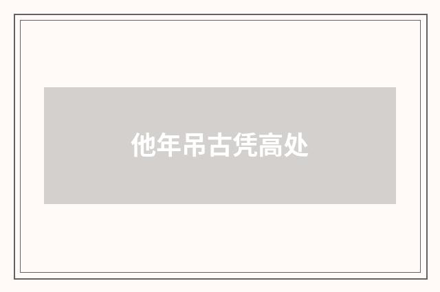 他年吊古凭高处