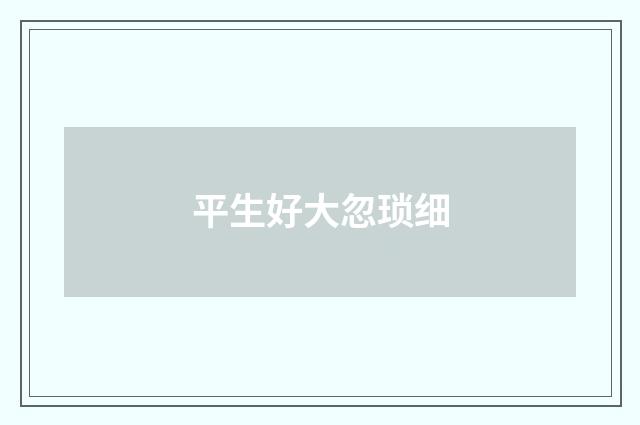 平生好大忽琐细