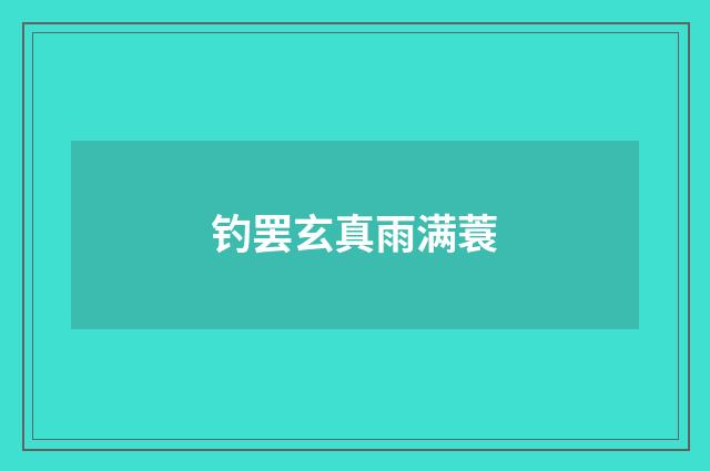 钓罢玄真雨满蓑