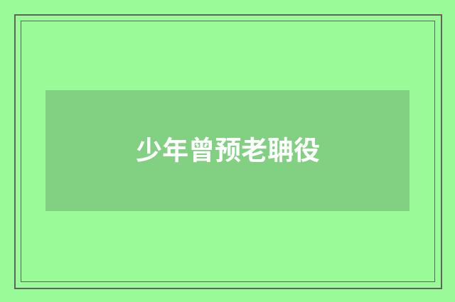 少年曾预老聃役