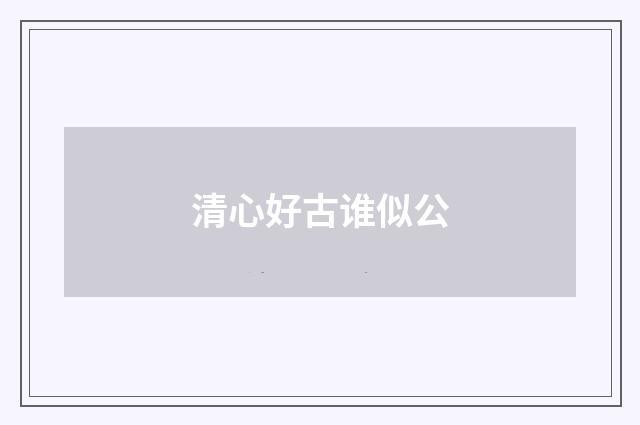 清心好古谁似公