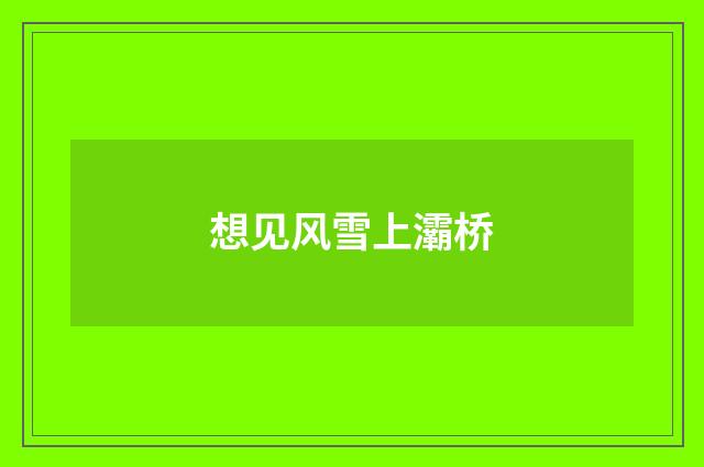 想见风雪上灞桥