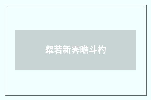 粲若新霁瞻斗杓