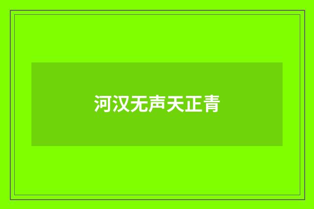 河汉无声天正青