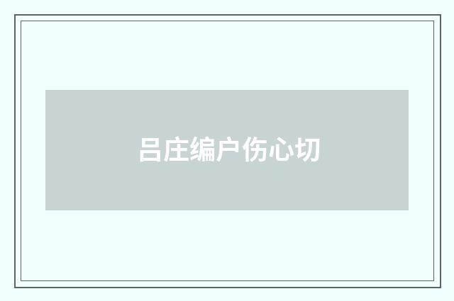 吕庄编户伤心切