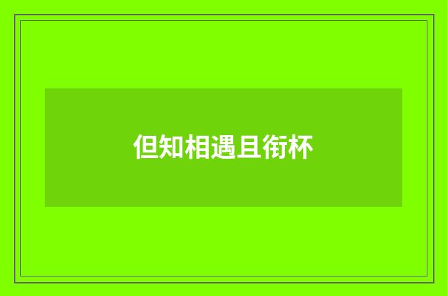 但知相遇且衔杯