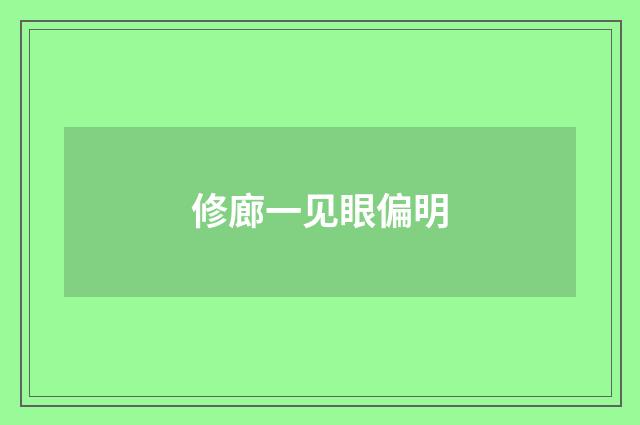 修廊一见眼偏明