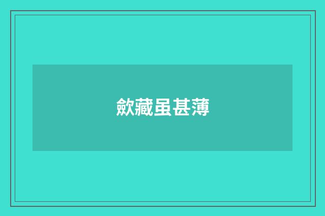 歛藏虽甚薄