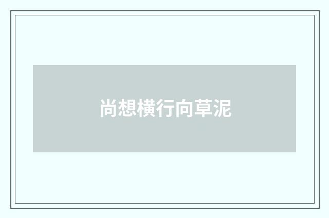 尚想横行向草泥