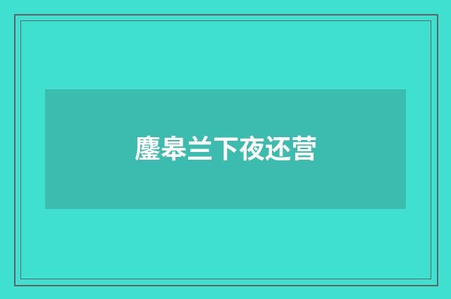 鏖皋兰下夜还营