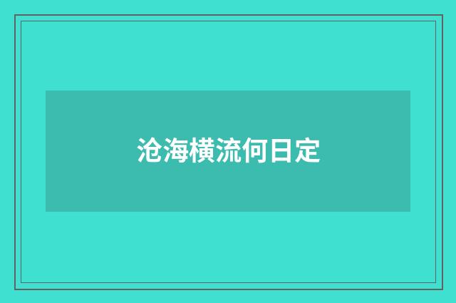 沧海横流何日定