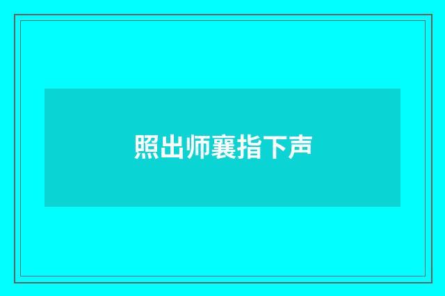 照出师襄指下声