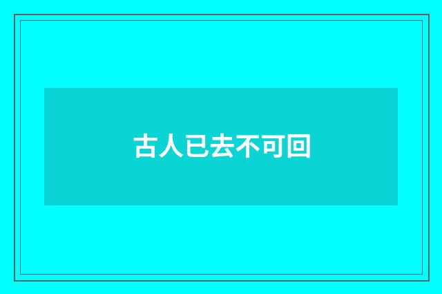 古人已去不可回
