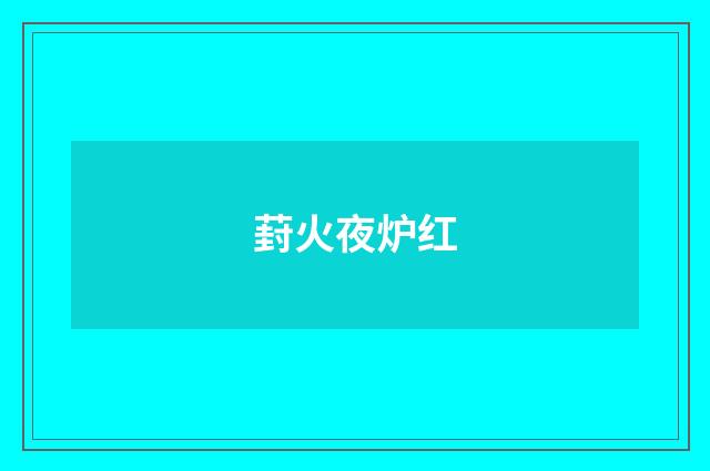 葑火夜炉红