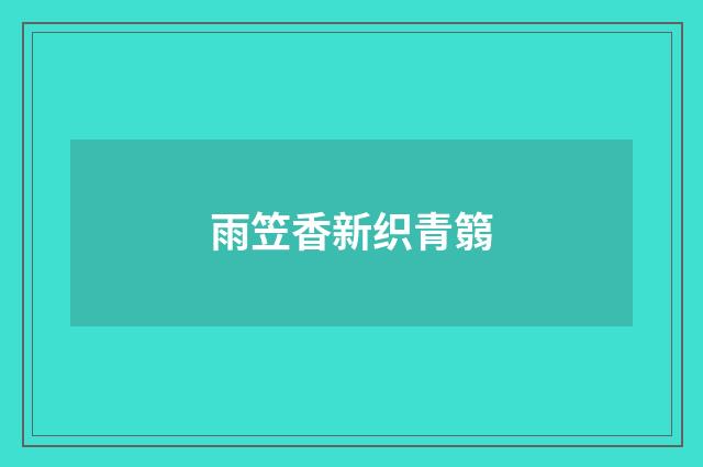 雨笠香新织青篛