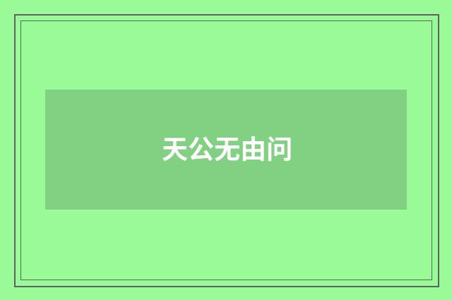 天公无由问